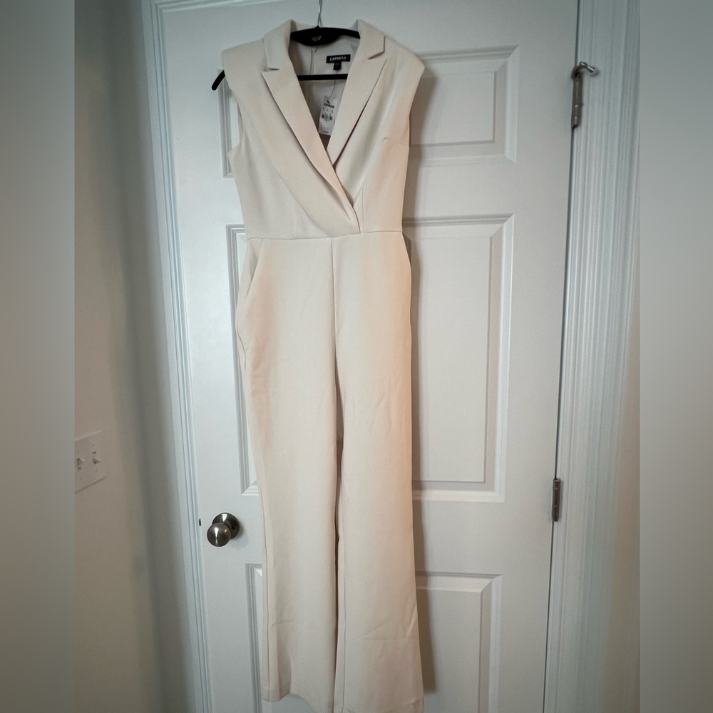 Express Blazer Jumpsuit- Ivory Size 6